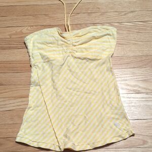 Yellow Striped Women's Halter Top